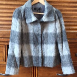 Cute grey plaid wool jacket